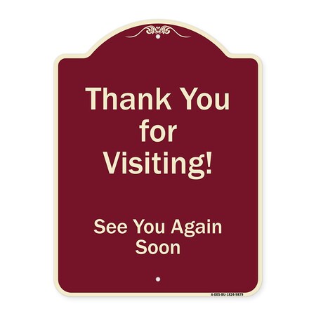 Signmission Designer Series-Thank You For Visiting See You Again Soon Heavy-Gauge Alum, 24" x 18", BU-1824-9879 A-DES-BU-1824-9879